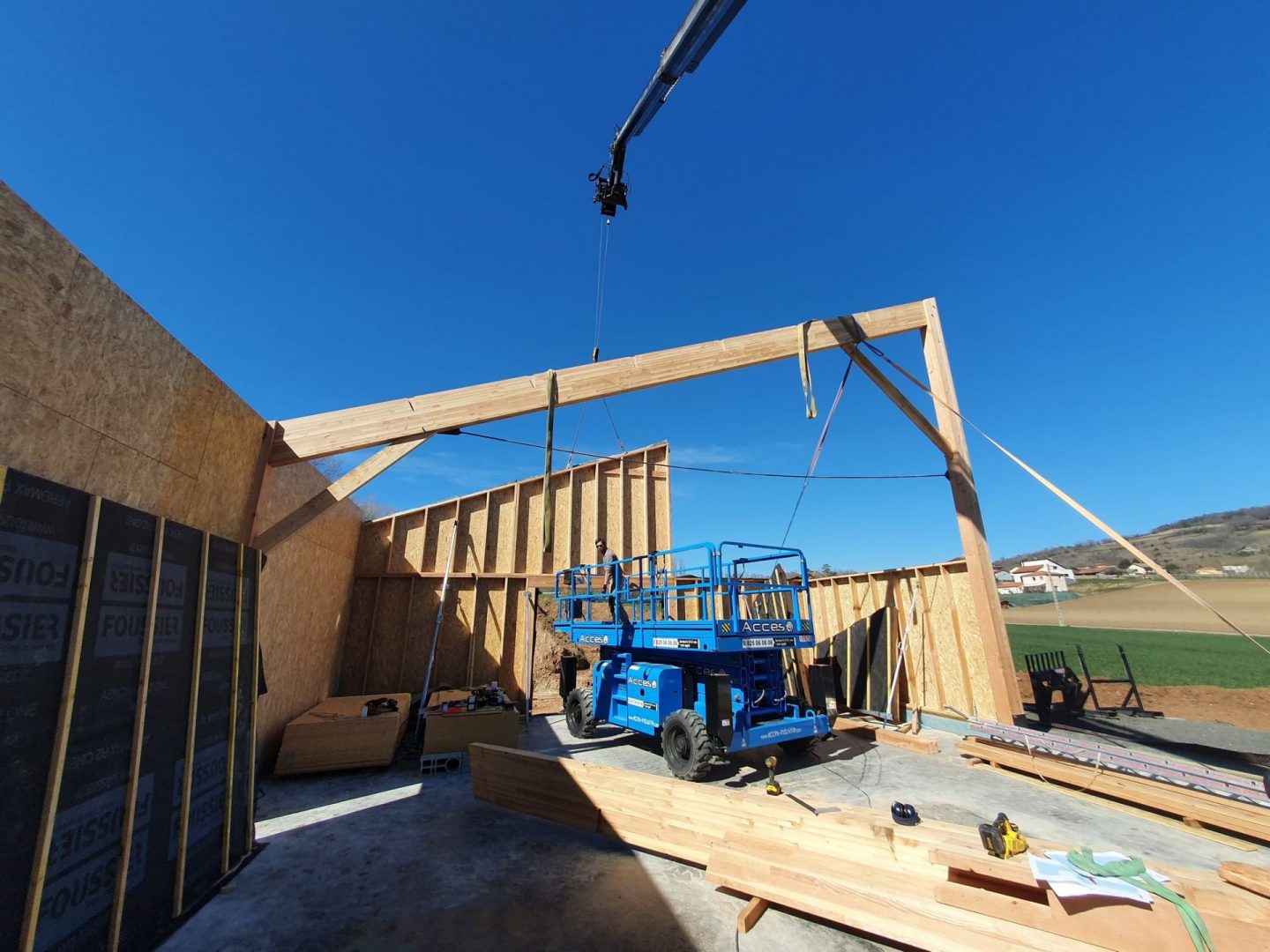 Hangar ossature bois Wood Brothers Construction